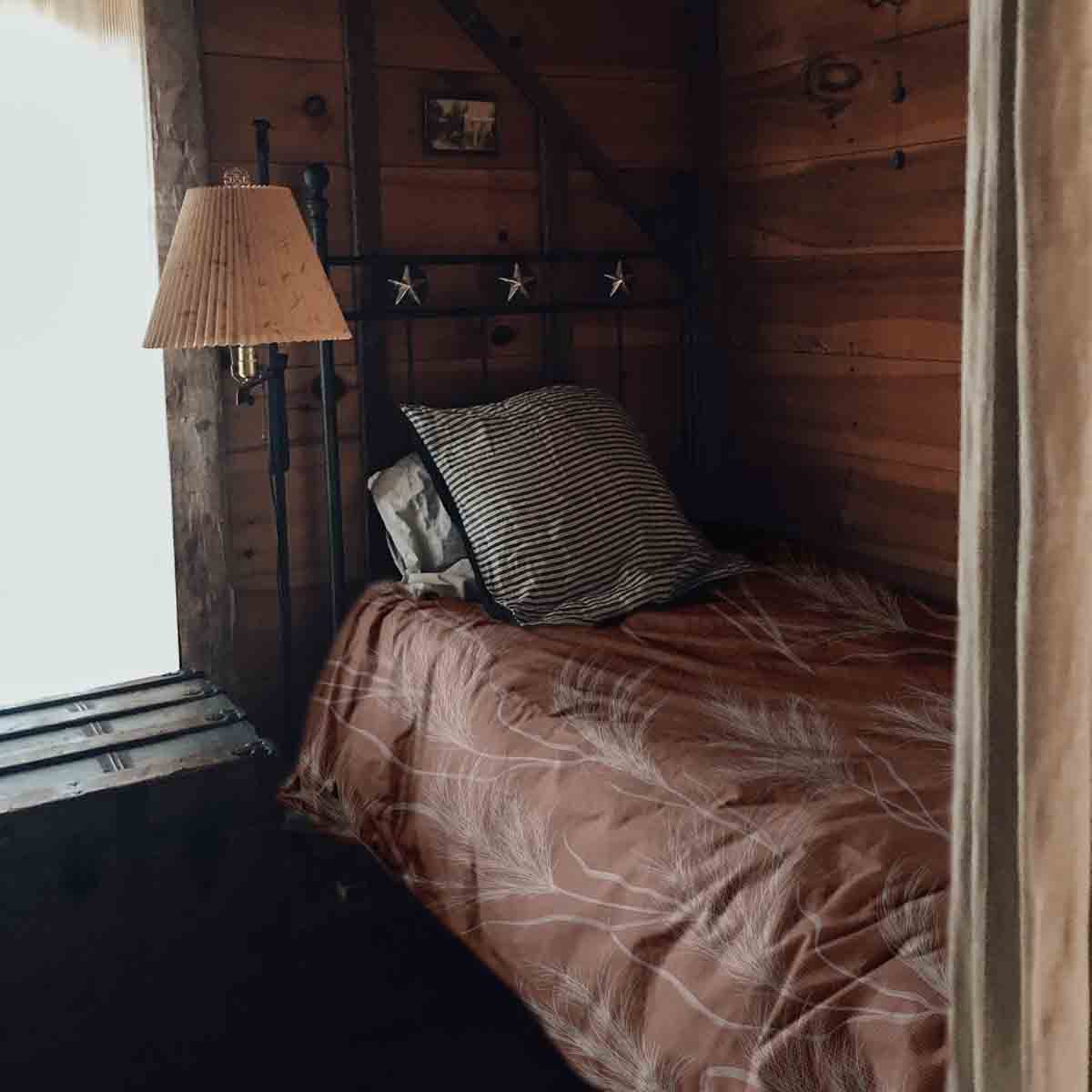 Original Therapiedecke - Baumwoll Bettwäsche Set Altrosa mit Pampasgras