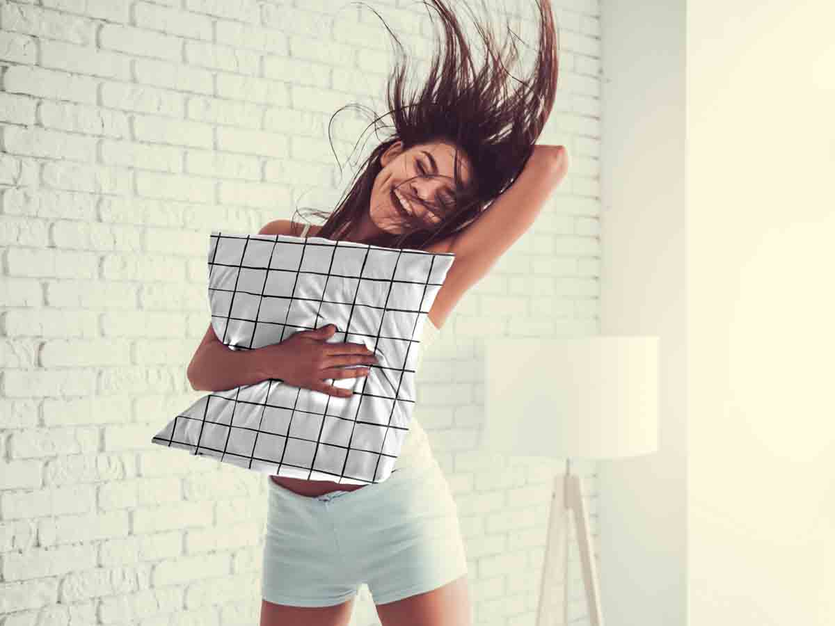 Gesundheitskissen Weiß mit schwarzen Karos