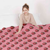 Original Therapiedecke - Baumwollbezug Pink mit Erdbeeren