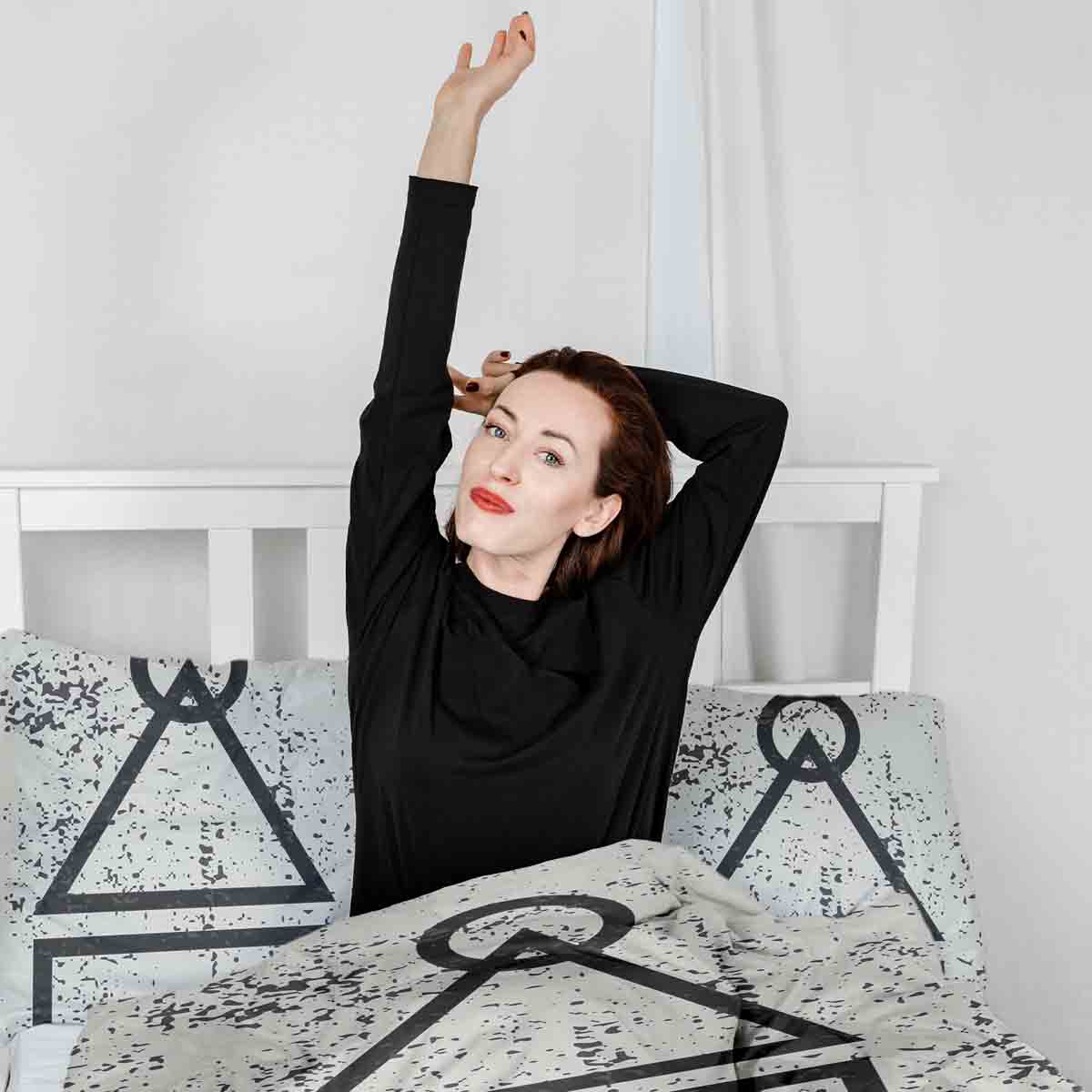 Original Therapiedecke - Baumwoll Bettwäsche Set Weiß Dalgona Formen