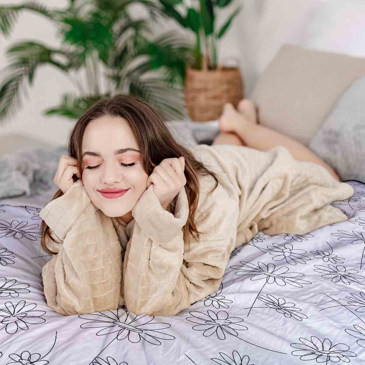 Original Therapiedecke - Baumwoll Bettwäsche Set Weiß Daisy