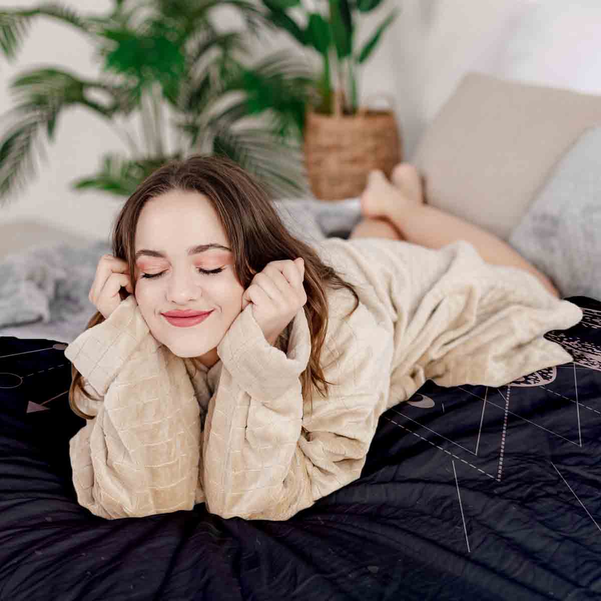 Original Therapiedecke - Baumwoll Bettwäsche Set Schwarz mit Schmetterling