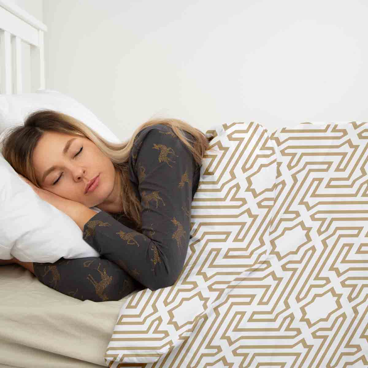 Original Therapiedecke - Baumwollbezug Beige mit Formen