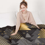 Original Therapiedecke - Baumwollbezug mit goldenen Tannenbäumen