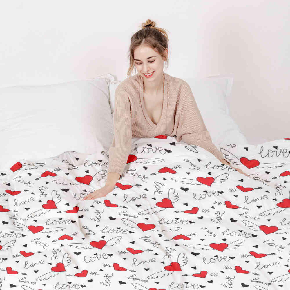 Original Therapiedecke - Baumwoll Bettwäsche Set Liebe verleiht Flügel