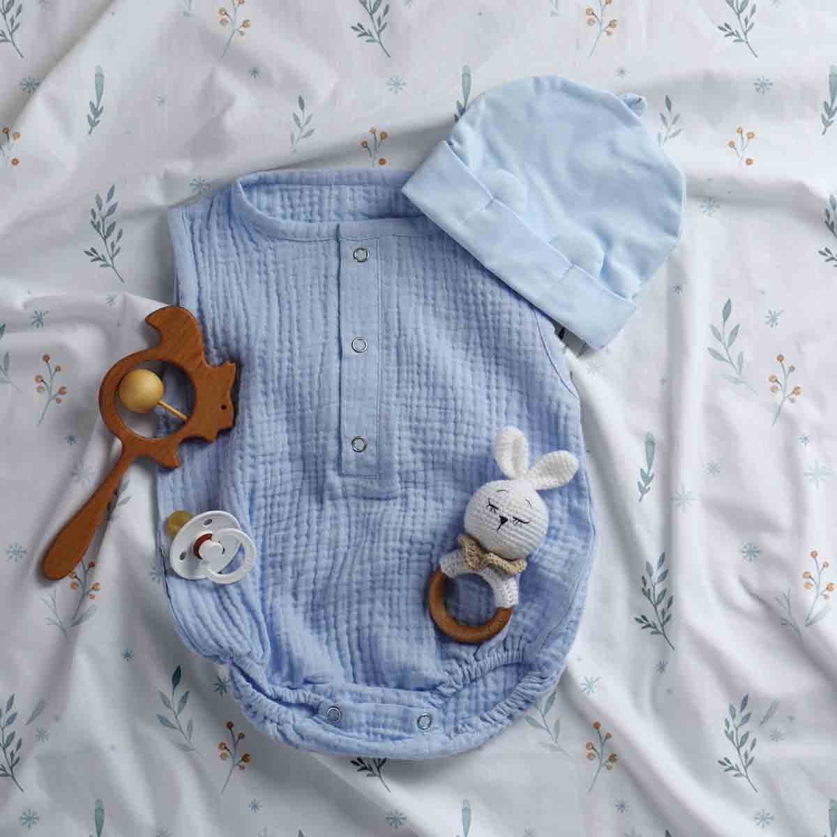 Original Therapiedecke - Baumwoll Bettwäsche Set Weiß mit Frühlingsblumen