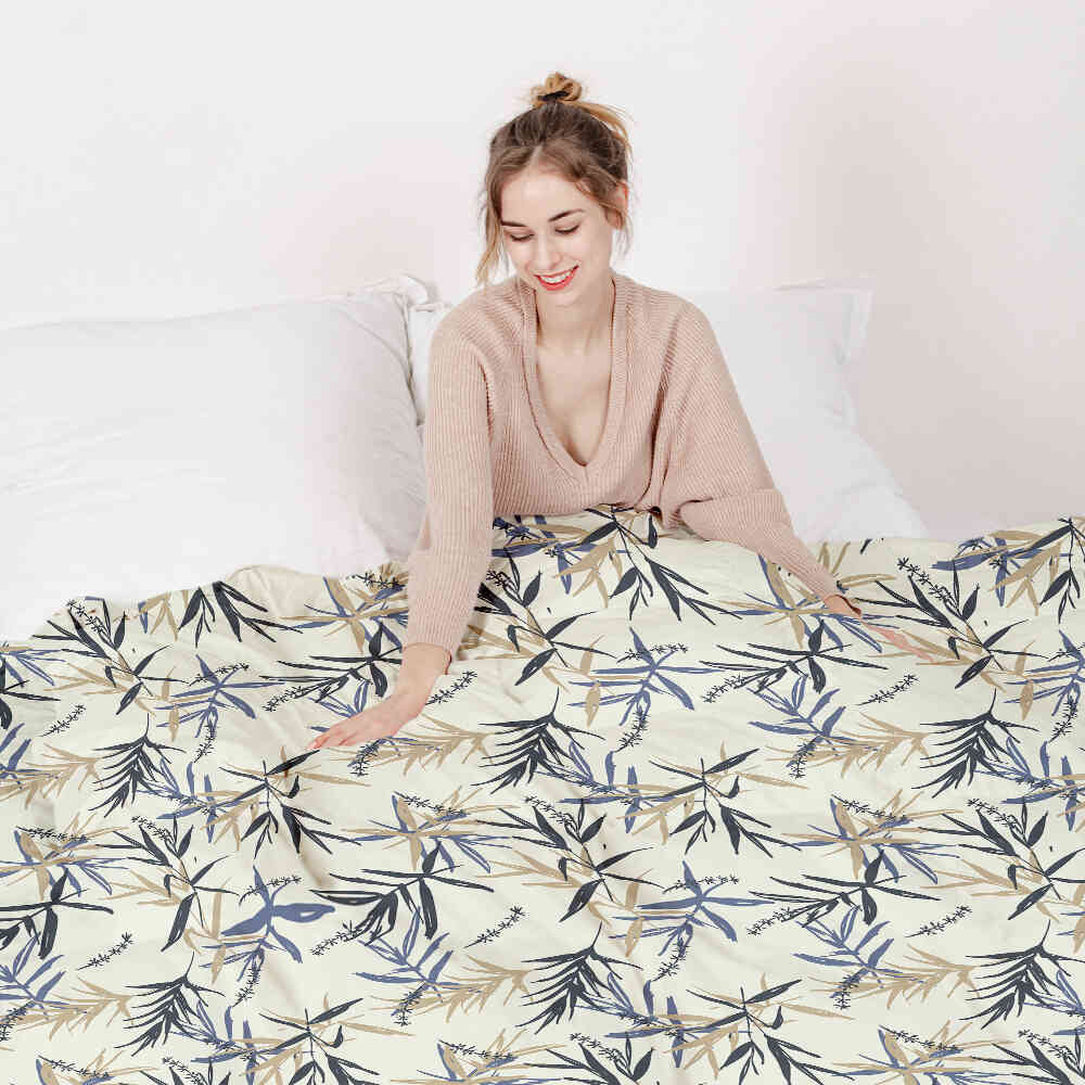Original Therapiedecke - Baumwollbezug Blattmuster Beige