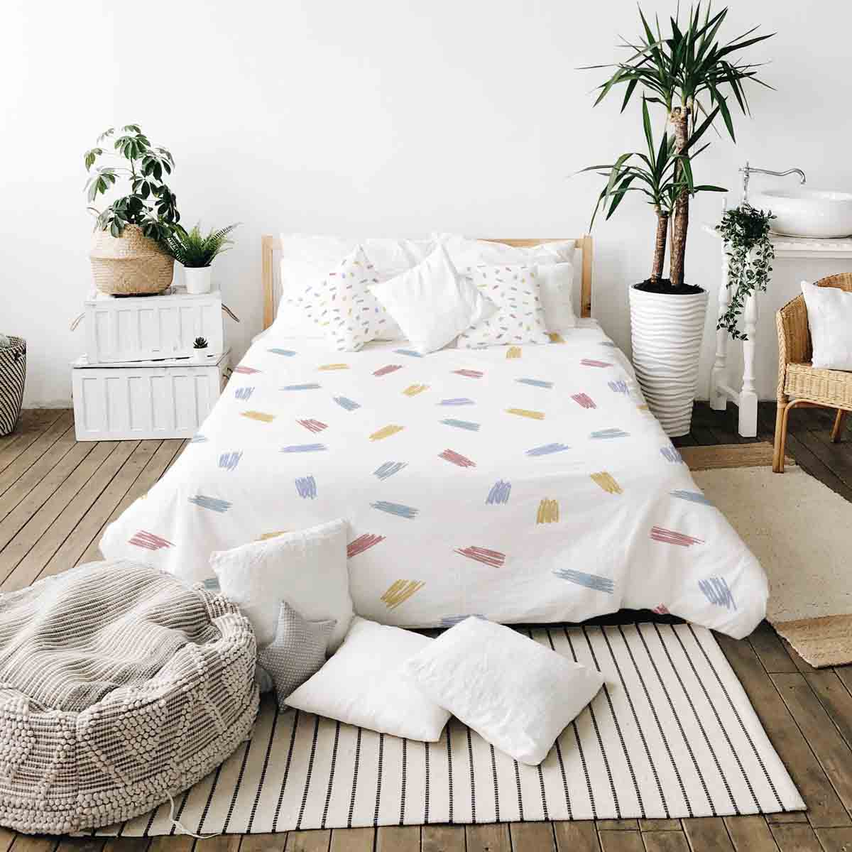 Original Therapiedecke - Baumwoll Bettwäsche Set bunte Striche