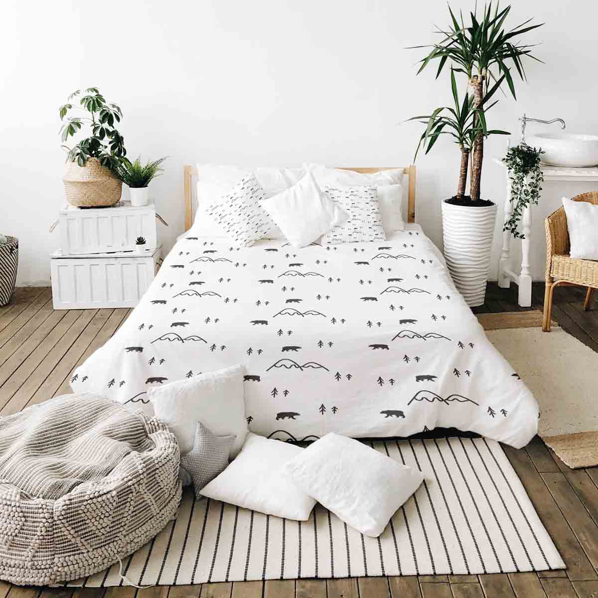 Original Therapiedecke - Baumwoll Bettwäsche Set Wald in Kanada