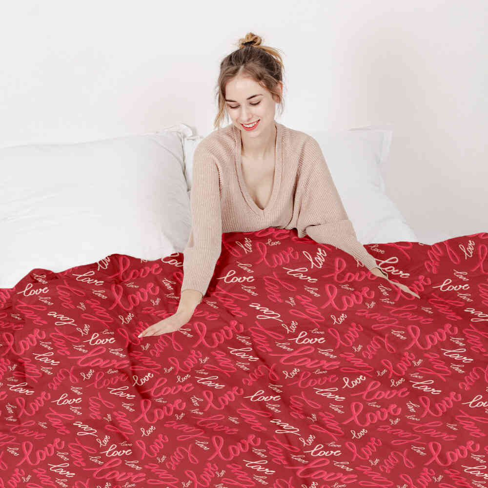 Original Therapiedecke - Baumwoll Bettwäsche Set Love Love Love