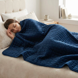 Original Therapiedecke - Gewichtsdecke mit 4-Jahreszeiten Bezug in Blau für Erwachsene