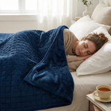 Original Therapiedecke - Gewichtsdecke mit 4-Jahreszeiten Bezug in Blau für Erwachsene