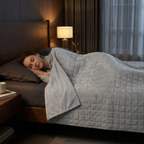 Original Therapiedecke - Gewichtsdecke mit 4-Jahreszeiten Bezug in Eisgrau für Erwachsene