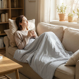 Original Therapiedecke - Gewichtsdecke mit Baumwollbezug in Hellgrau für Erwachsene