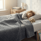 Original Therapiedecke - Gewichtsdecke mit 4-Jahreszeiten Bezug in Grau für Kinder