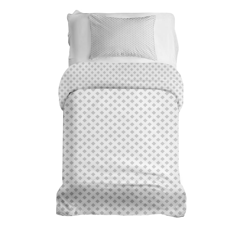Therapiedecken Bettwäschen Set Weiß mit zarten Karos