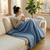 Original Therapiedecke - Gewichtsdecke mit Baumwollbezug in Stahlblau für Erwachsene