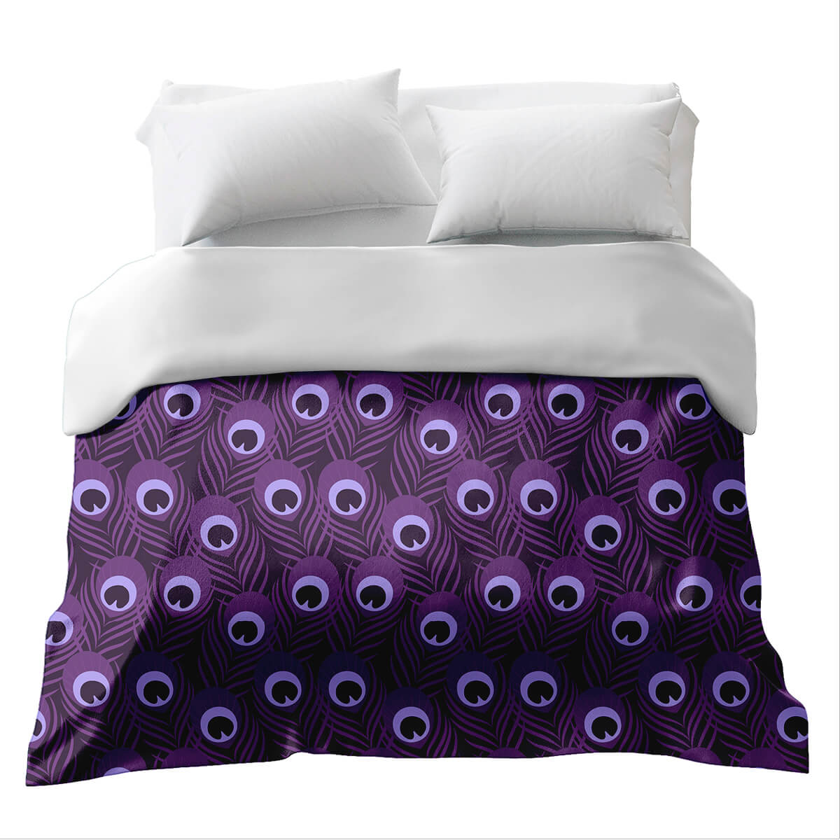 Original Therapiedecke - Baumwollbezug Lila Pfauenfeder