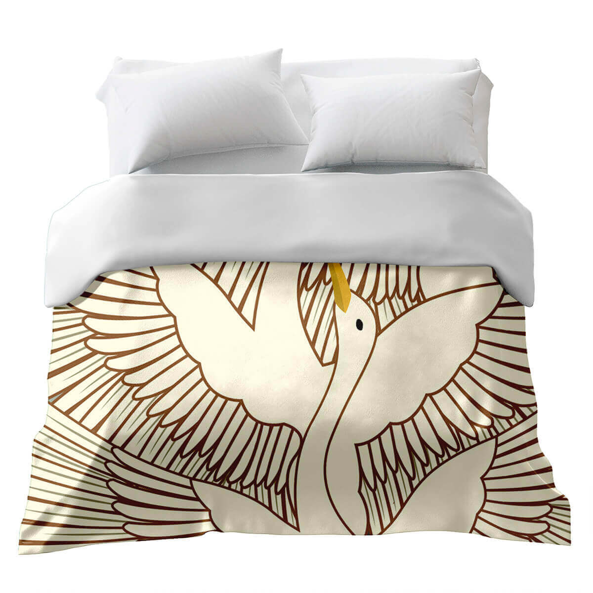 Original Therapiedecke - Baumwollbezug Großer Kranich