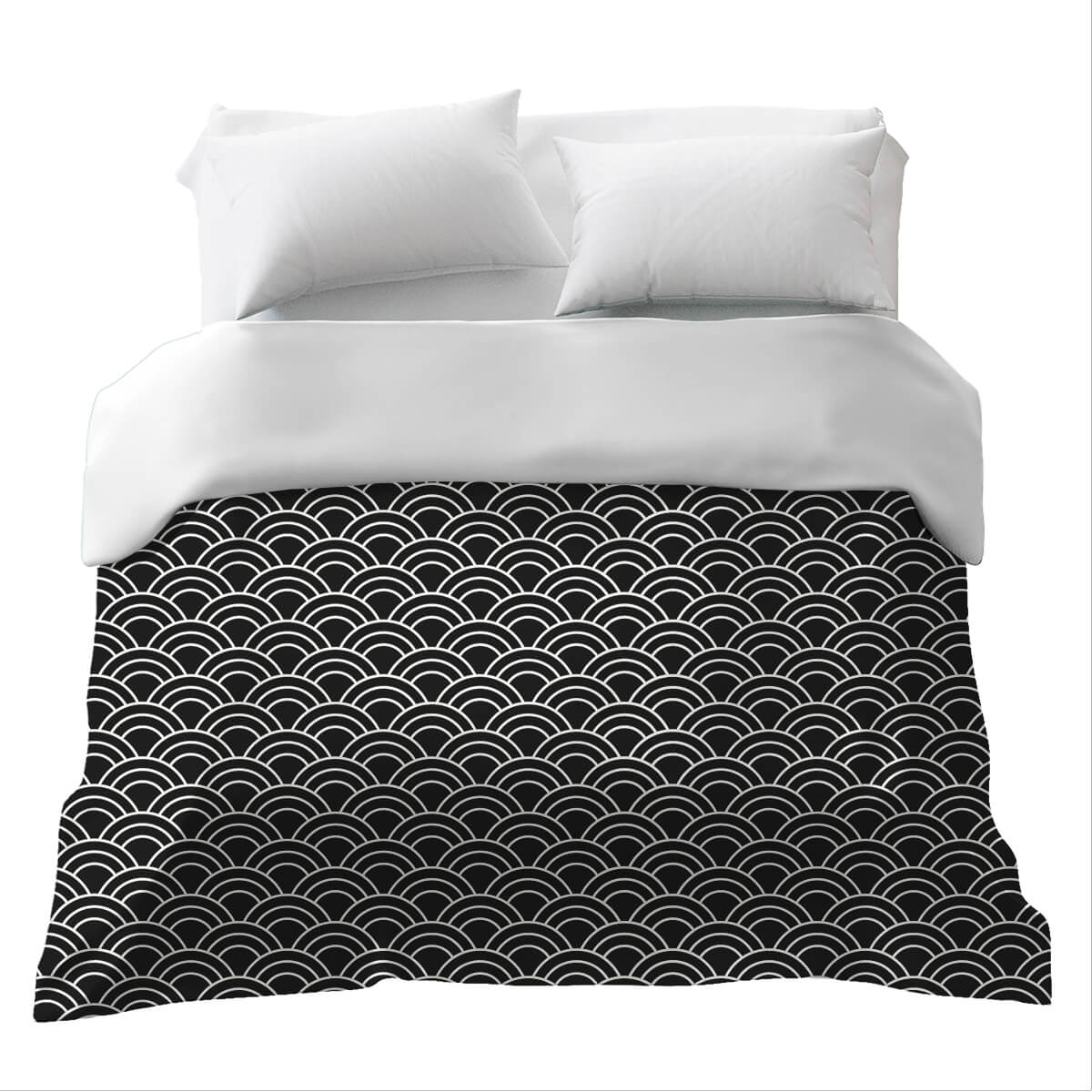 Original Therapiedecke - Baumwollbezug Schwarz Weiß Bögen