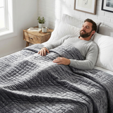 Original Therapiedecke - Gewichtsdecke mit 4-Jahreszeiten Bezug in Grau für Erwachsene