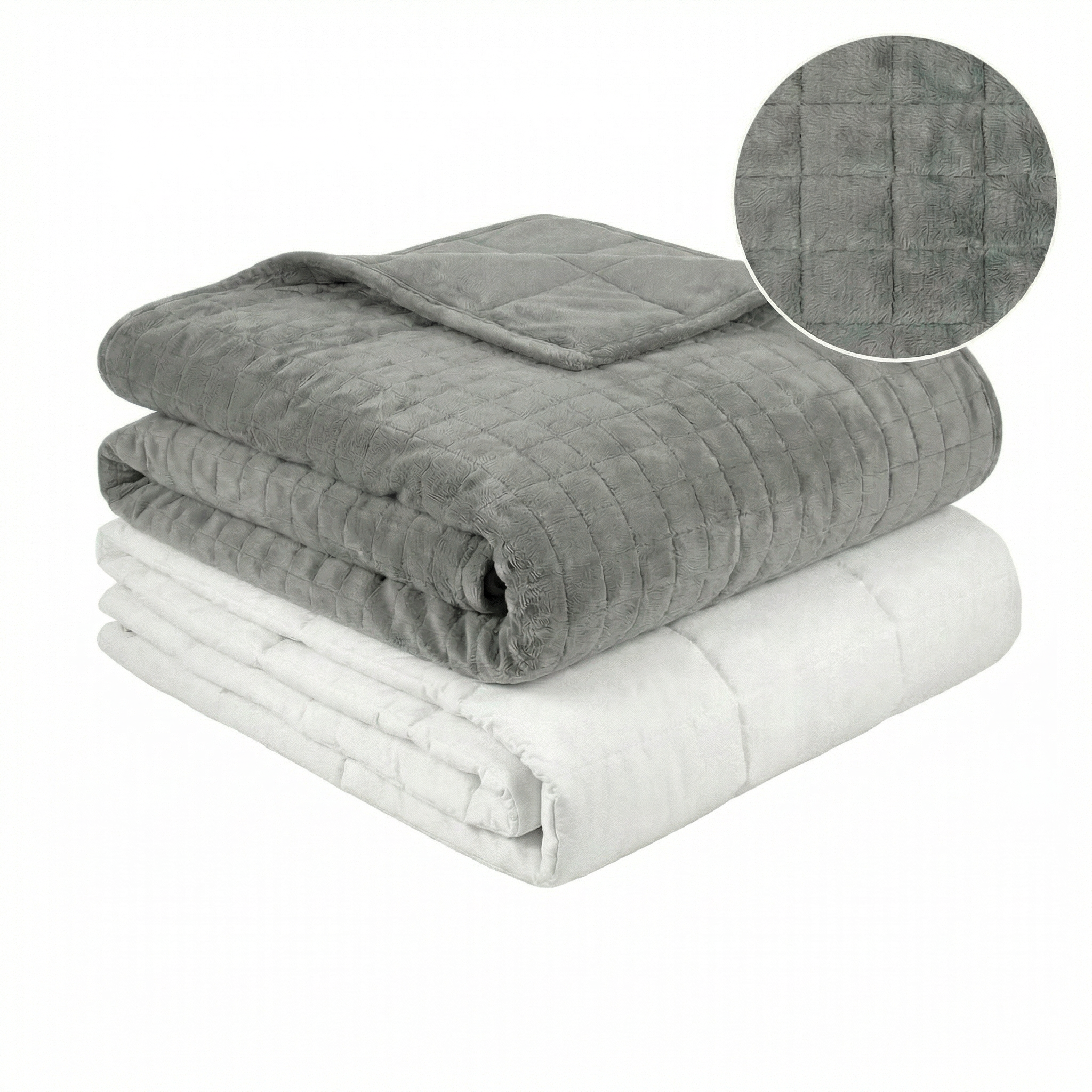Original Therapiedecke - Gewichtsdecke mit 4-Jahreszeiten Bezug in Grau für Erwachsene