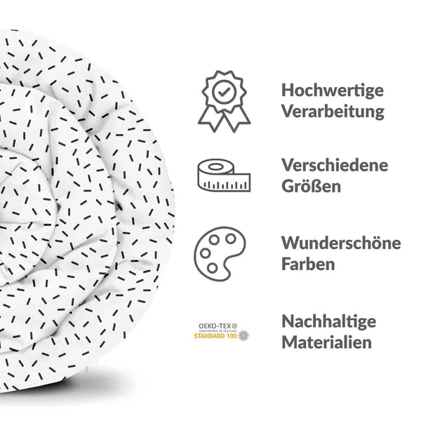 Therapiedecken Bettwäschen Set mit schwarzen Strichen