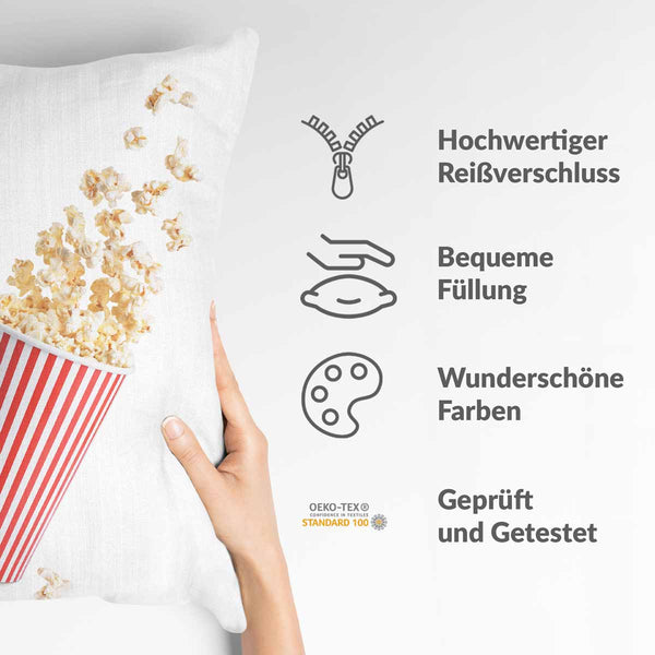 Gesundheitskissen Weiß mit Popcorn