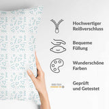Gesundheitskissen Weiß mit blauen Formen