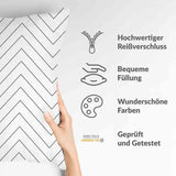 Gesundheitskissen Weiß mit schwarzem ZickZack