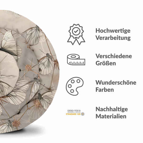 Therapiedecken Bettwäschen Set Beige mit Motten