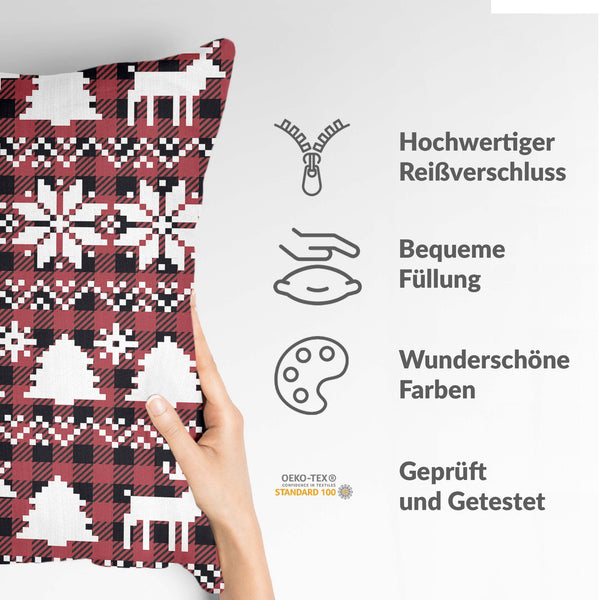 Gesundheitskissen Karo mit weihnachtlichen Motiven