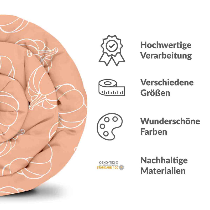 Therapiedecken Bettwäschen Set Orange mit Kürbis