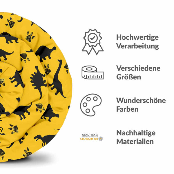 Therapiedecken Bettwäschen Set Gelb mit Dinos