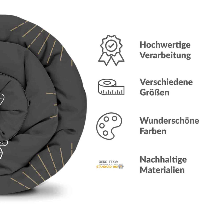 Therapiedecken Baumwollbezug Schwarz mit Motte