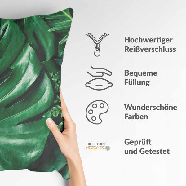 Gesundheitskissen mit Monstera Pflanze