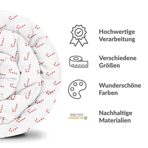 Therapiedecken Baumwollbezug Weiß mit Zuckerstangen