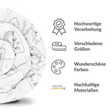 Therapiedecken Baumwollbezug Weiß mit lustigen Wolken