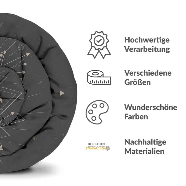 Therapiedecken Baumwollbezug Schwarz mit Schmetterling