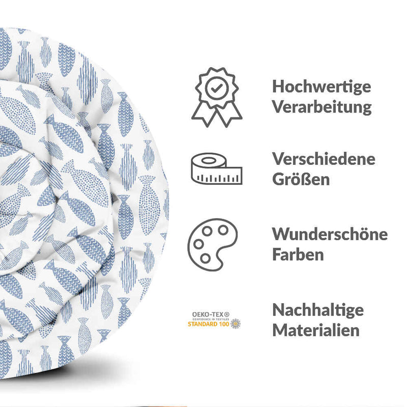 Therapiedecken Bettwäschen Set blaue Fische