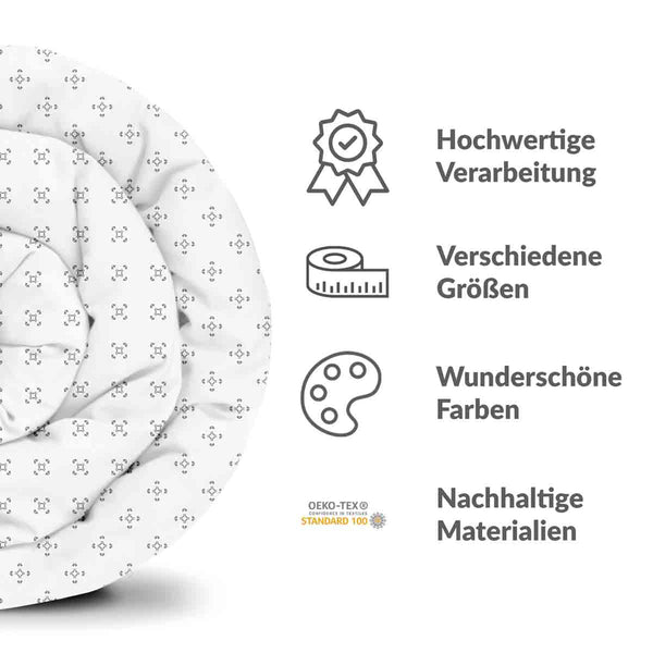 Therapiedecken Bettwäschen Set Weiß Quadrate