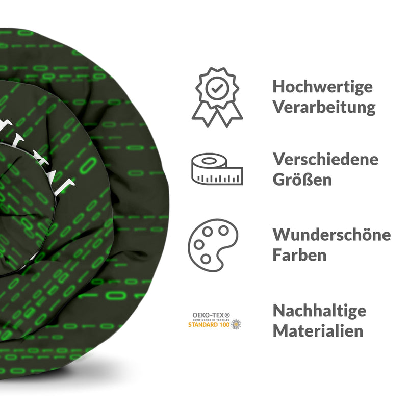 Therapiedecken Baumwollbezug Matrix Code Grün