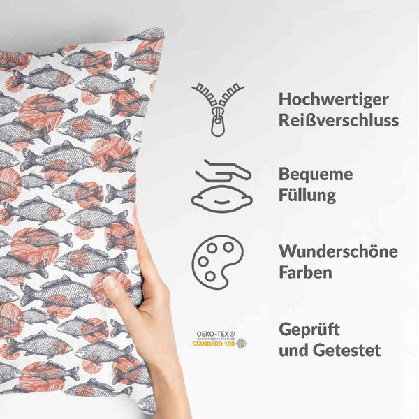 Gesundheitskissen graue Fische