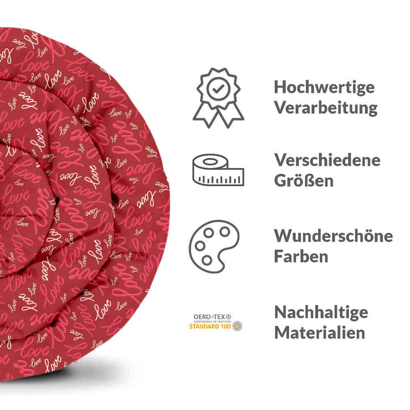Therapiedecken Bettwäschen Set Love Love Love