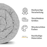 Therapiedecken Bettwäschen Set Grau geometrische Herzen