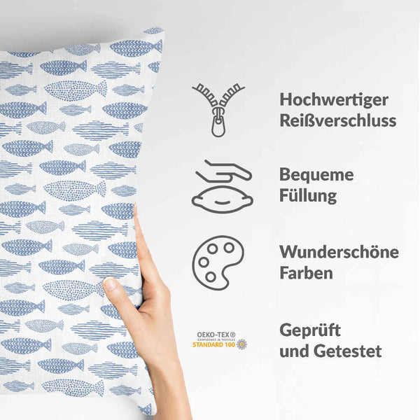 Gesundheitskissen blaue Fische