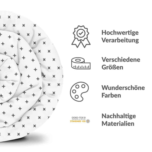 Therapiedecken Baumwollbezug mit schwarzem Knoten