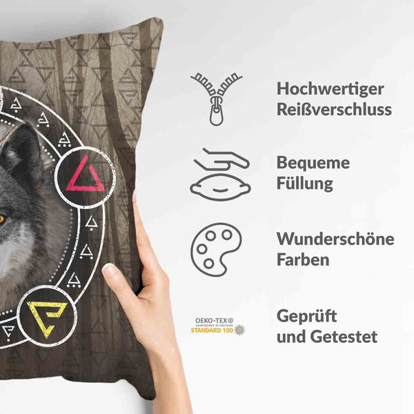 Gesundheitskissen Braun mit Wolf