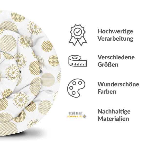 Therapiedecken Bettwäschen Set goldener Weihnachtsschmuck