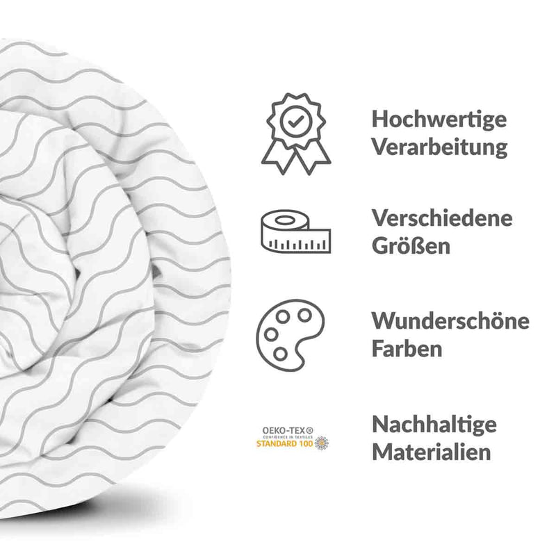 Therapiedecken Baumwollbezug Hellgraue Wellen